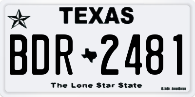 TX license plate BDR2481