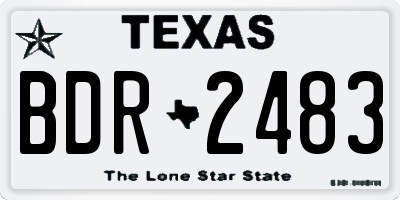 TX license plate BDR2483