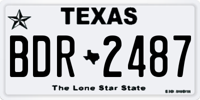 TX license plate BDR2487