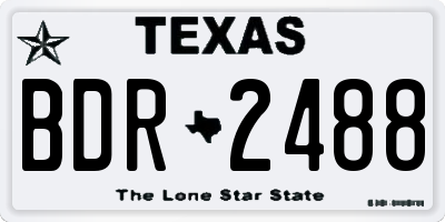 TX license plate BDR2488