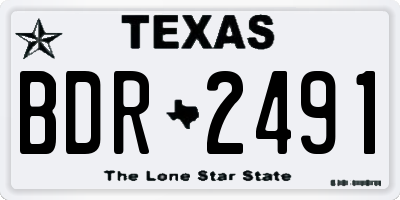 TX license plate BDR2491
