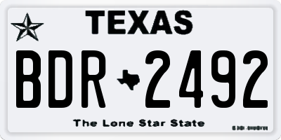TX license plate BDR2492