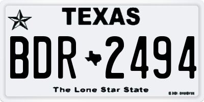 TX license plate BDR2494