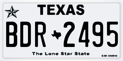 TX license plate BDR2495