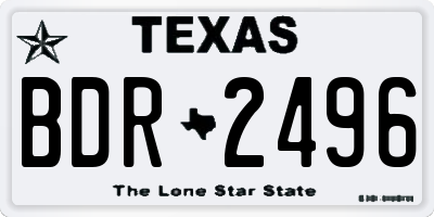 TX license plate BDR2496