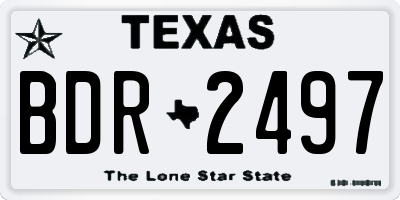 TX license plate BDR2497