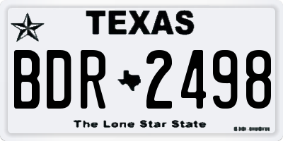 TX license plate BDR2498