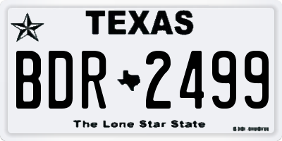 TX license plate BDR2499