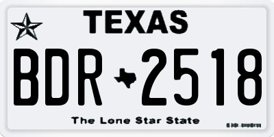 TX license plate BDR2518