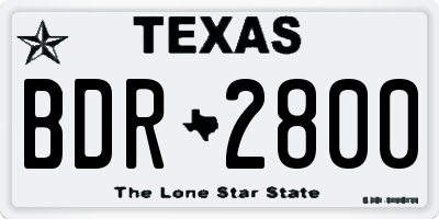 TX license plate BDR2800