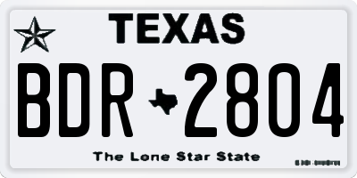 TX license plate BDR2804