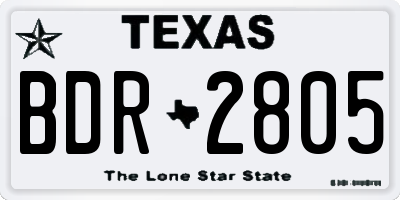 TX license plate BDR2805