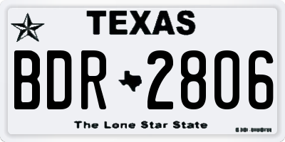 TX license plate BDR2806
