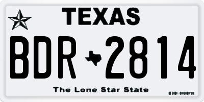 TX license plate BDR2814