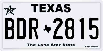 TX license plate BDR2815