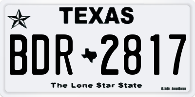 TX license plate BDR2817