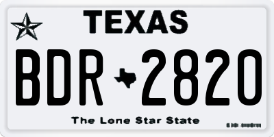TX license plate BDR2820