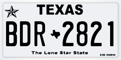 TX license plate BDR2821