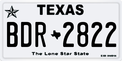 TX license plate BDR2822