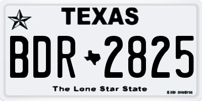 TX license plate BDR2825