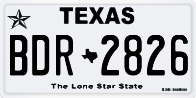 TX license plate BDR2826