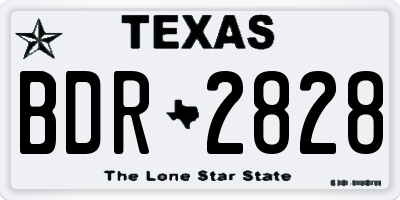 TX license plate BDR2828