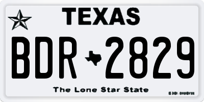 TX license plate BDR2829