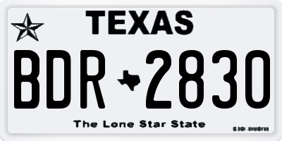 TX license plate BDR2830