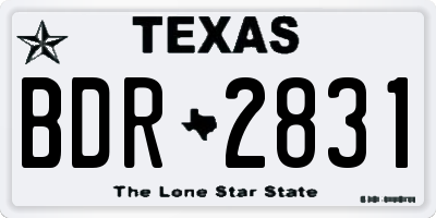 TX license plate BDR2831