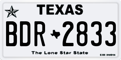 TX license plate BDR2833