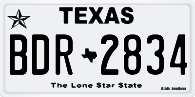 TX license plate BDR2834
