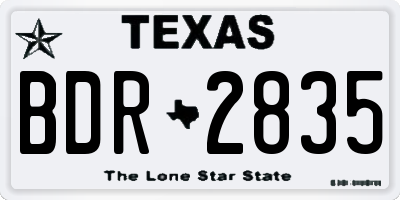TX license plate BDR2835