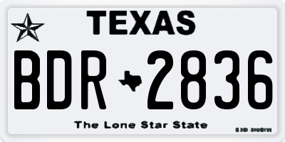 TX license plate BDR2836