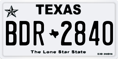 TX license plate BDR2840