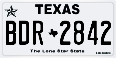 TX license plate BDR2842