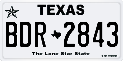 TX license plate BDR2843