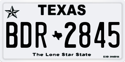 TX license plate BDR2845