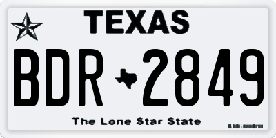 TX license plate BDR2849