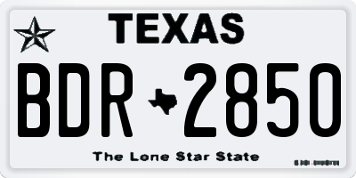 TX license plate BDR2850