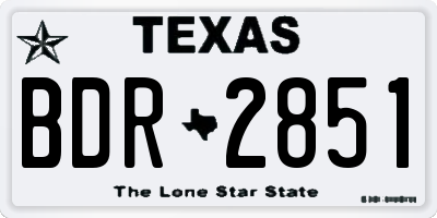 TX license plate BDR2851