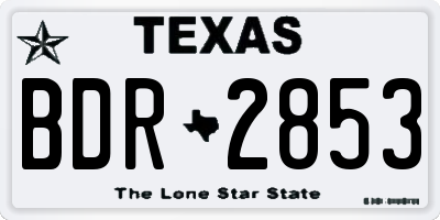 TX license plate BDR2853