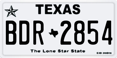 TX license plate BDR2854