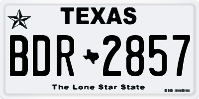 TX license plate BDR2857