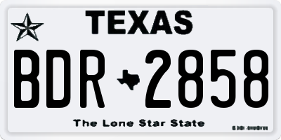 TX license plate BDR2858