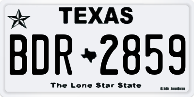 TX license plate BDR2859