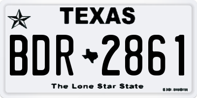TX license plate BDR2861