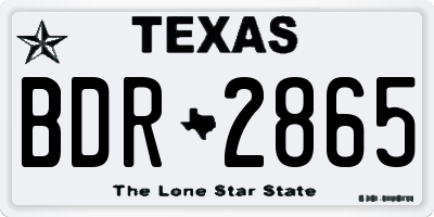TX license plate BDR2865
