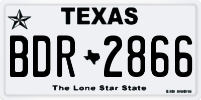 TX license plate BDR2866