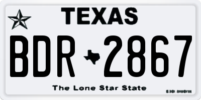 TX license plate BDR2867