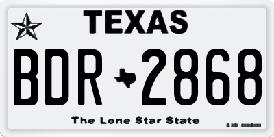 TX license plate BDR2868